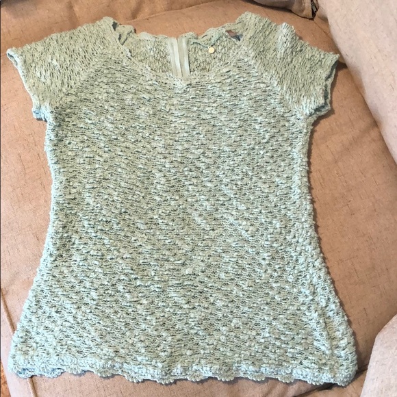 Anthropologie Knitted & Knotted aqua sweater - Picture 2 of 7
